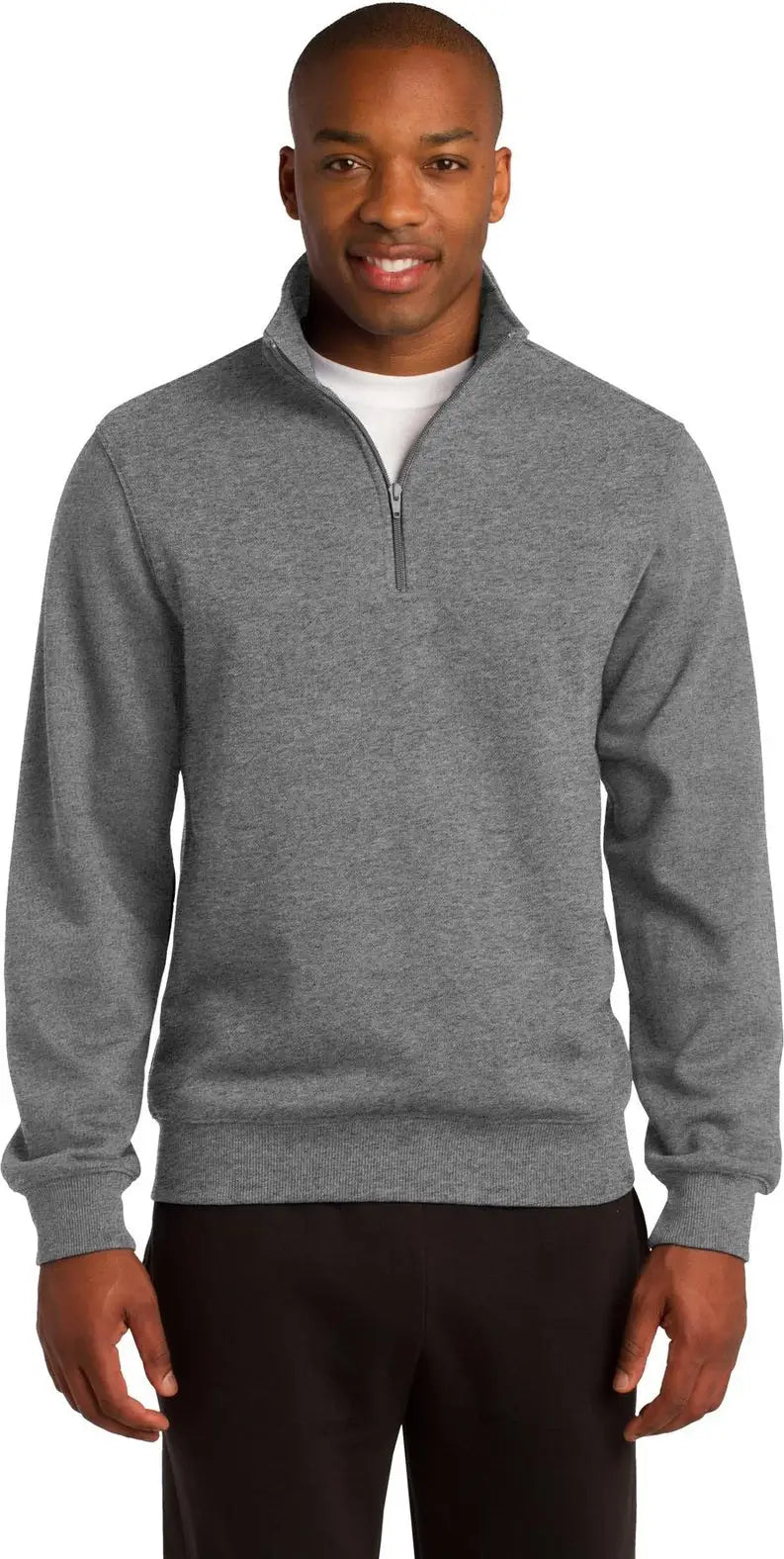 Sport-tek St253 1/4-zip Sweatshirt - Vintage Heather - Adult Xs