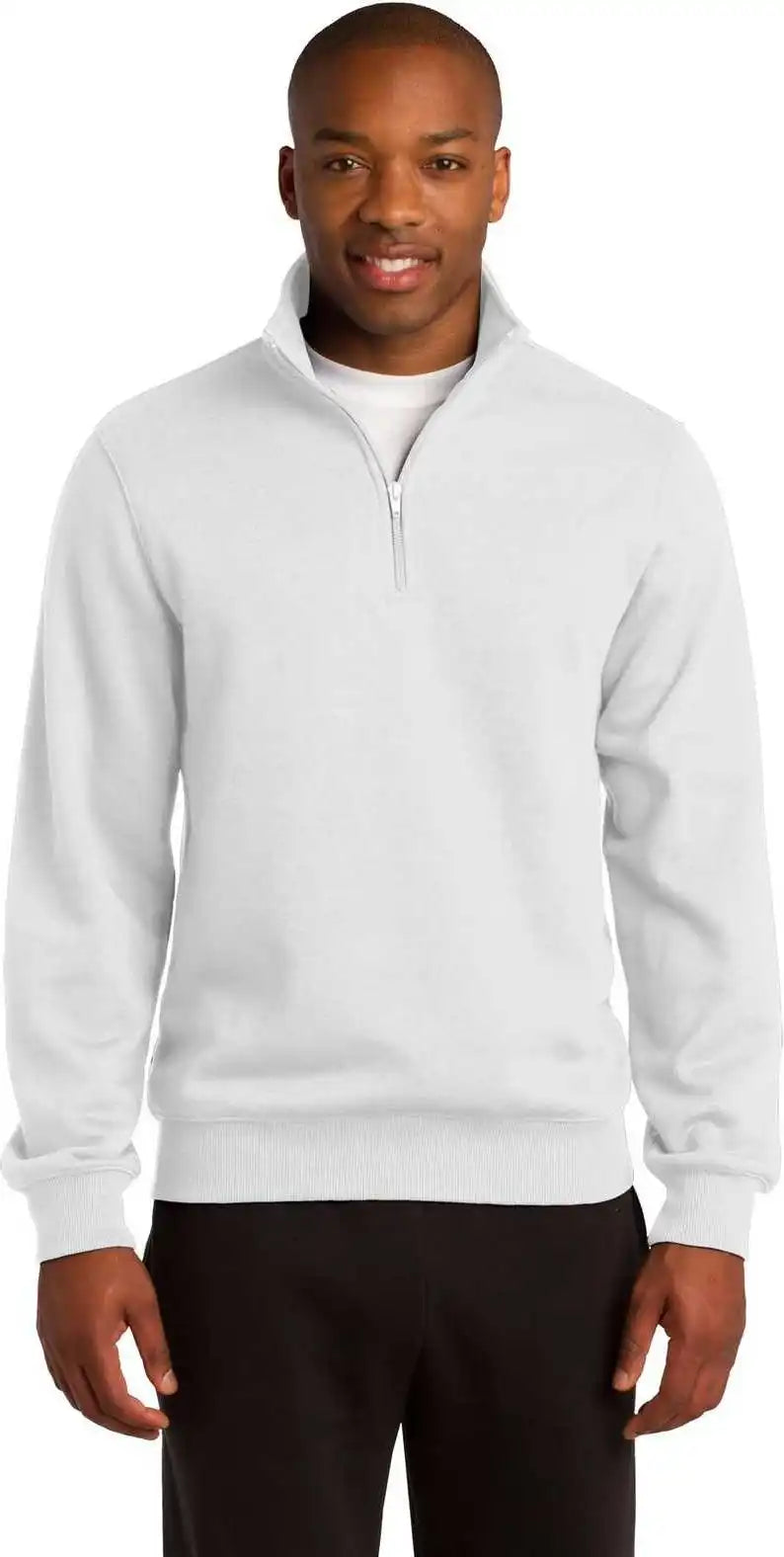 Sport Tek St253 1/4 Zip Sweatshirt White