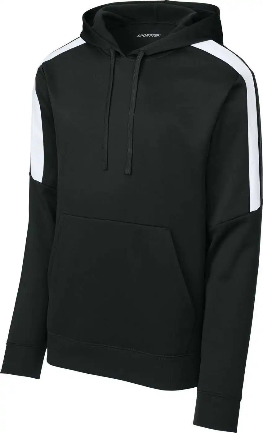 Sport Tek St255 Wick Fleece United Pullover Hoodie Black/ White