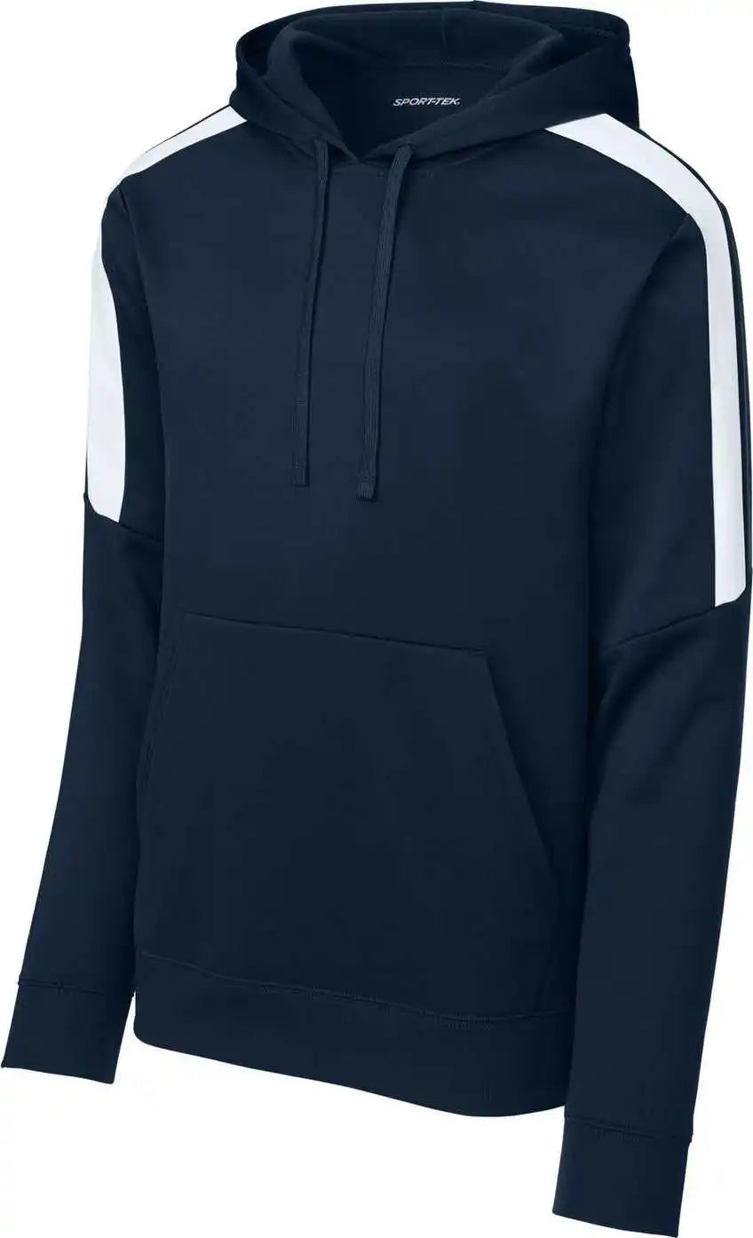 Sport Tek St255 Wick Fleece United Pullover Hoodie Navy/ White