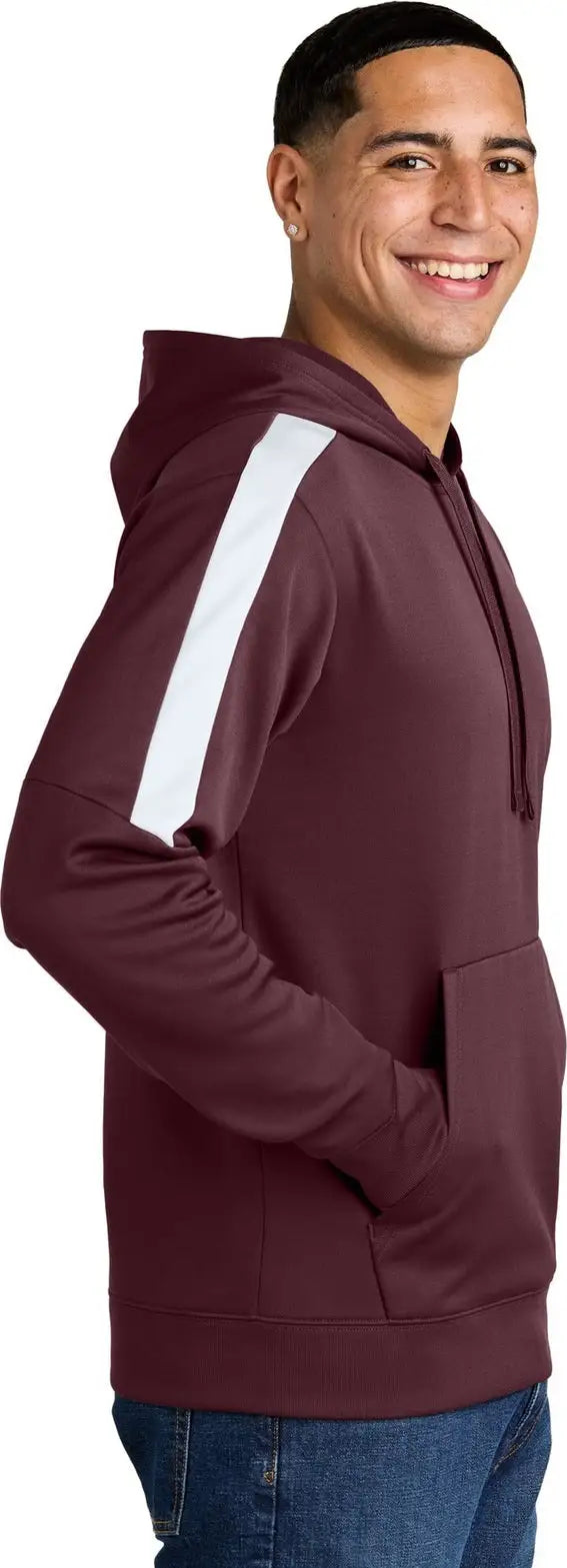 Sport-tek St255 Sport-wick Fleece United Pullover Hoodie - Maroon White