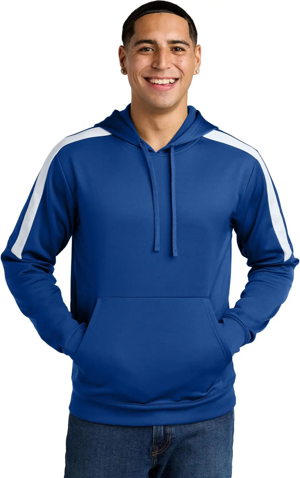 Sport-tek St255 Sport-wick Fleece United Pullover Hoodie - True Royal White - Royal/ / Adult Xs