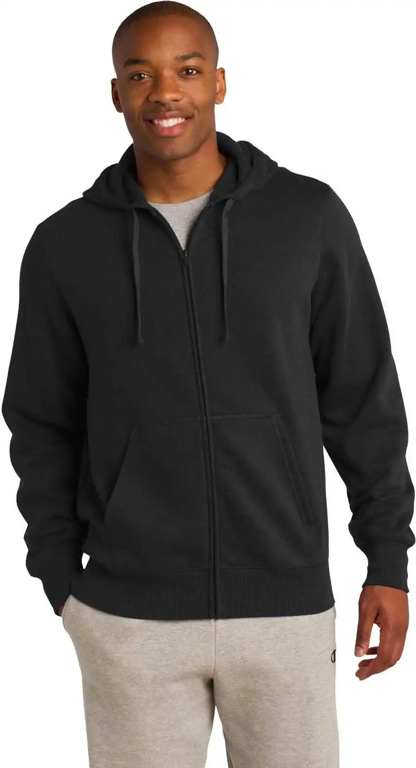Sport-tek St258 Full-zip Hooded Sweatshirt - Black