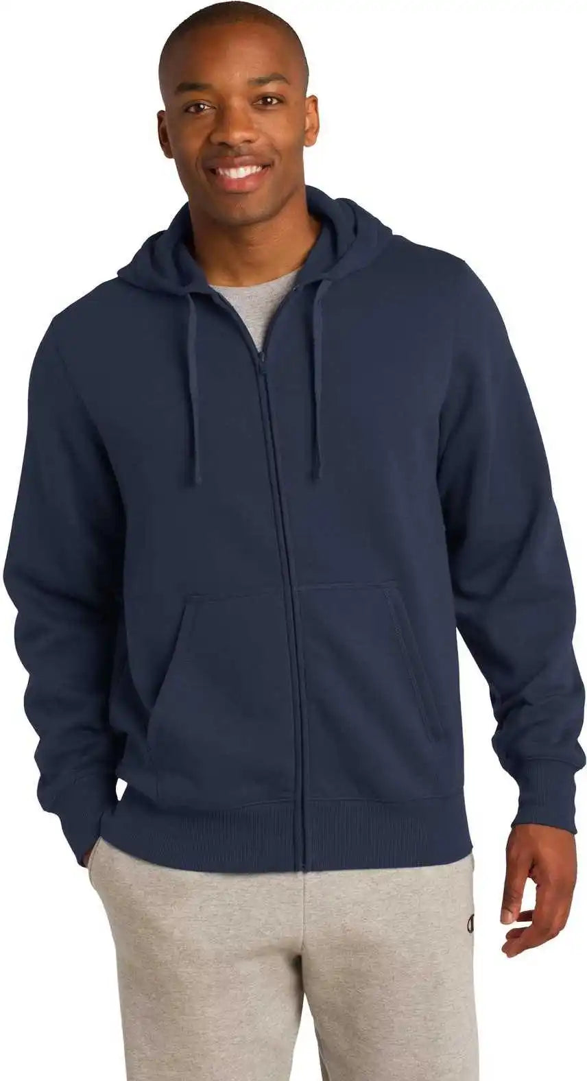 Sport Tek St258 Full Zip Hooded Sweatshirt True Navy
