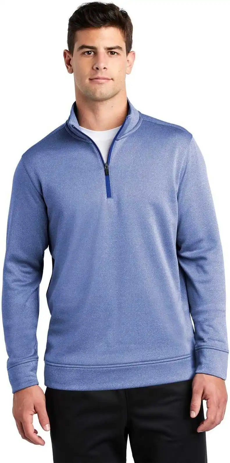 Sport-tek St263 Posicharge Sport-wick Heather Fleece 1/4-zip Pullover - True Royal