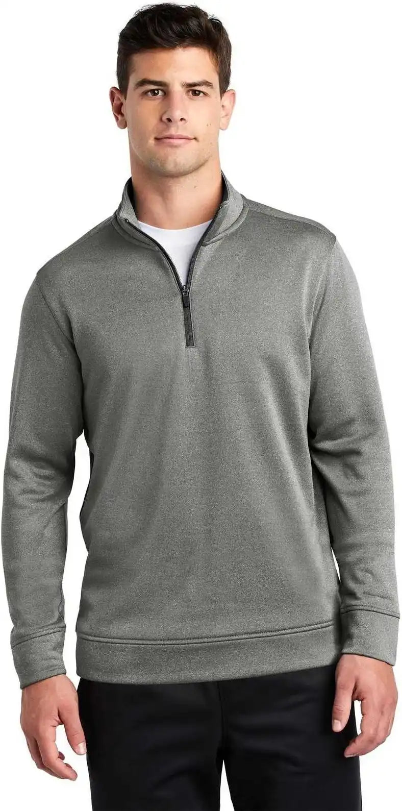 Sport-tek St263 Posicharge Sport-wick Heather Fleece 1/4-zip Pullover - Black