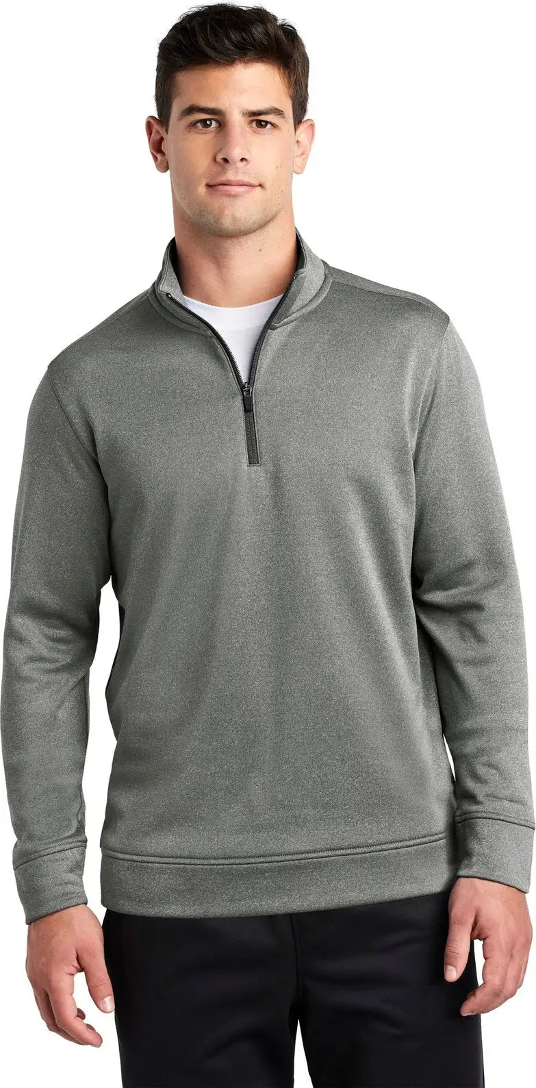 Sport-tek St263 Posicharge Sport-wick Heather Fleece 1/4-zip Pullover - Black - Adult Xs