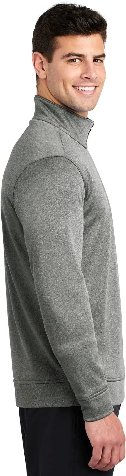 Sport-tek St263 Posicharge Sport-wick Heather Fleece 1/4-zip Pullover - Black