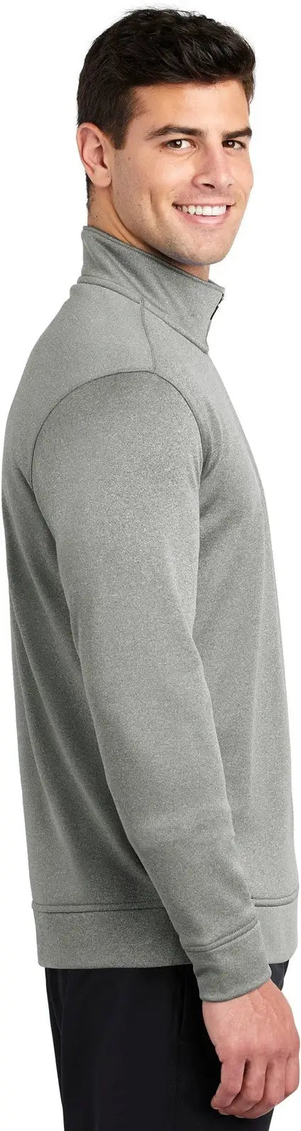 Sport-tek St263 Posicharge Sport-wick Heather Fleece 1/4-zip Pullover - Dark Silver