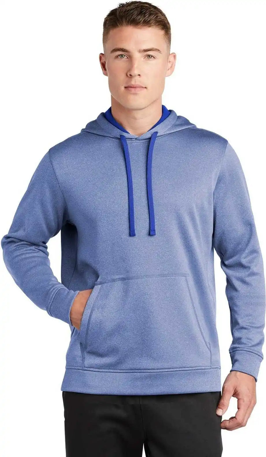 Sport-tek St264 Posicharge Sport-wick Heather Fleece Hooded Pullover - True Royal