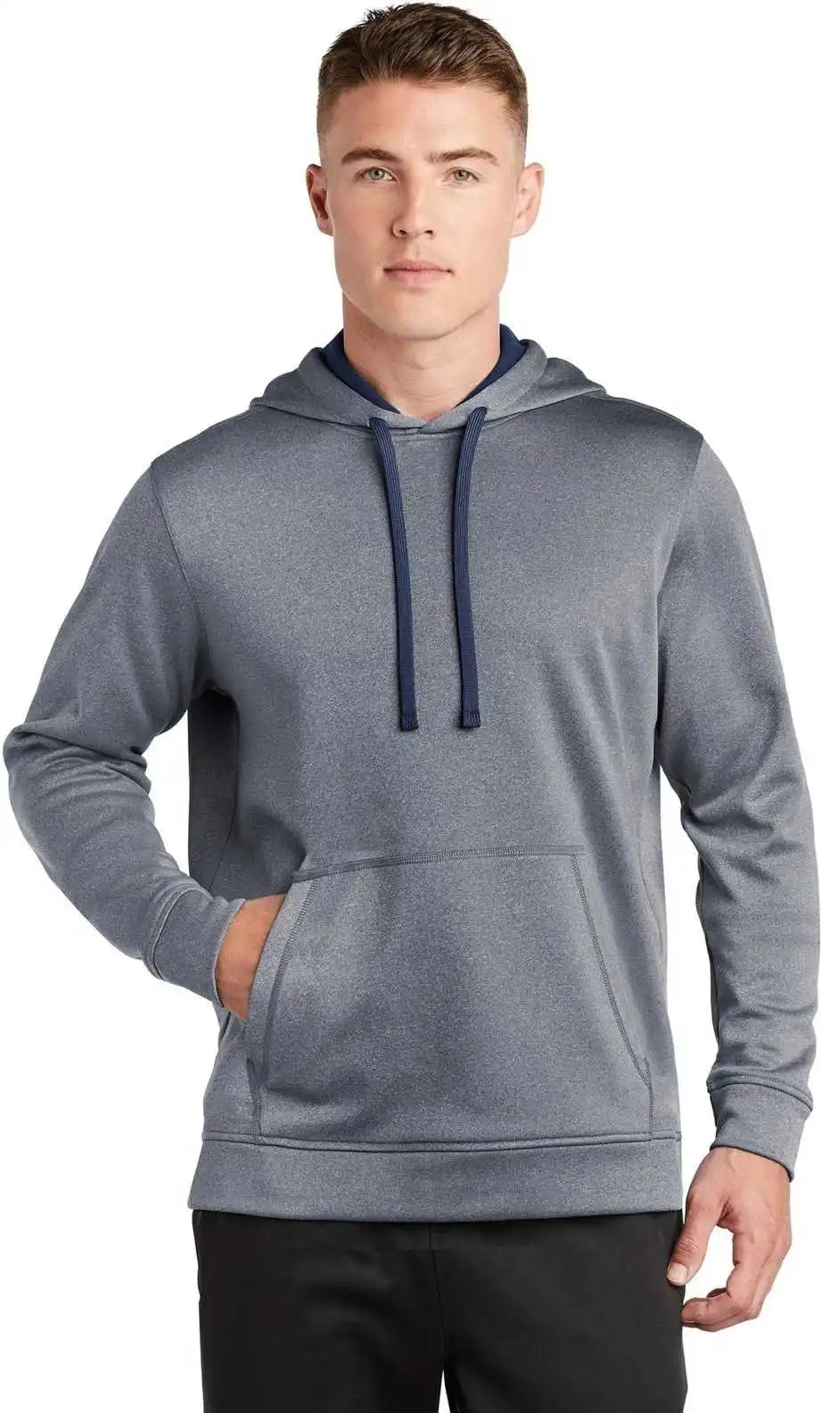 Sport Tek St264 Posicharge Wick Heather Fleece Hooded Pullover True Navy