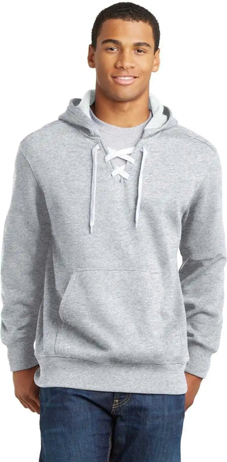 Sport-tek St271 Lace Up Pullover Hooded Sweatshirt - Athletic Heather