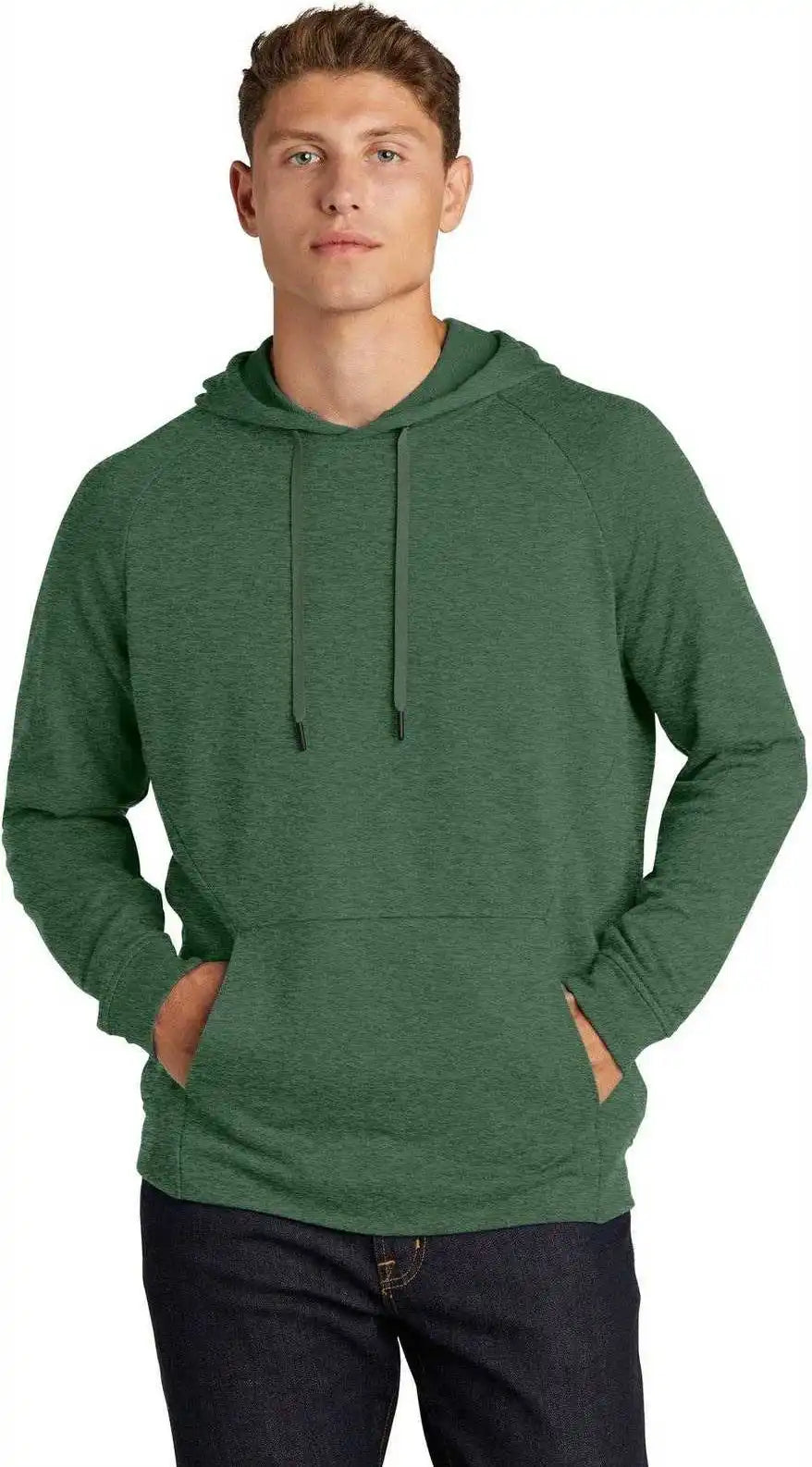 Sport Tek St272 Lightweight French Terry Pullover Hoodie Forest Green Heather