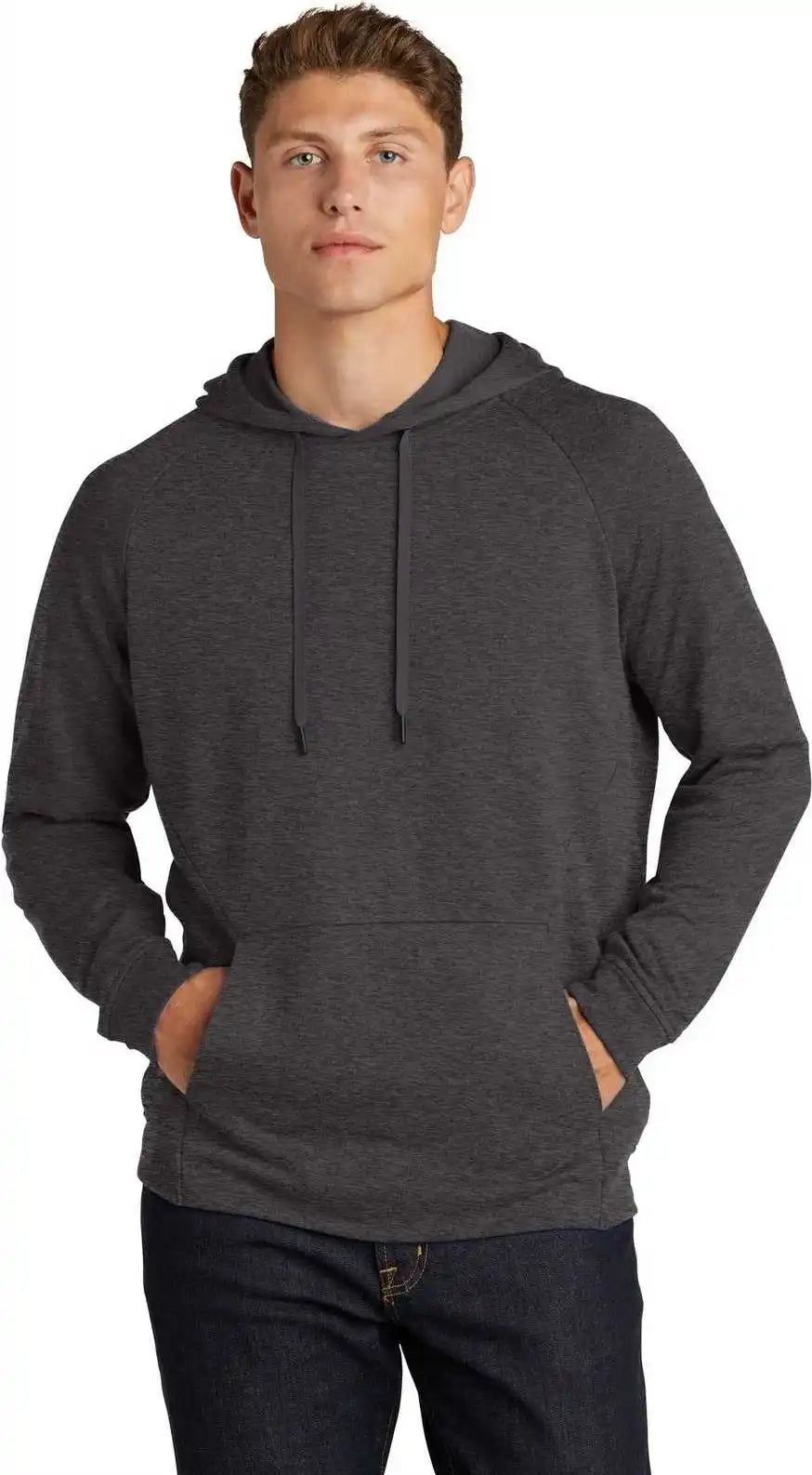 Sport-tek St272 Lightweight French Terry Pullover Hoodie - Heather Black