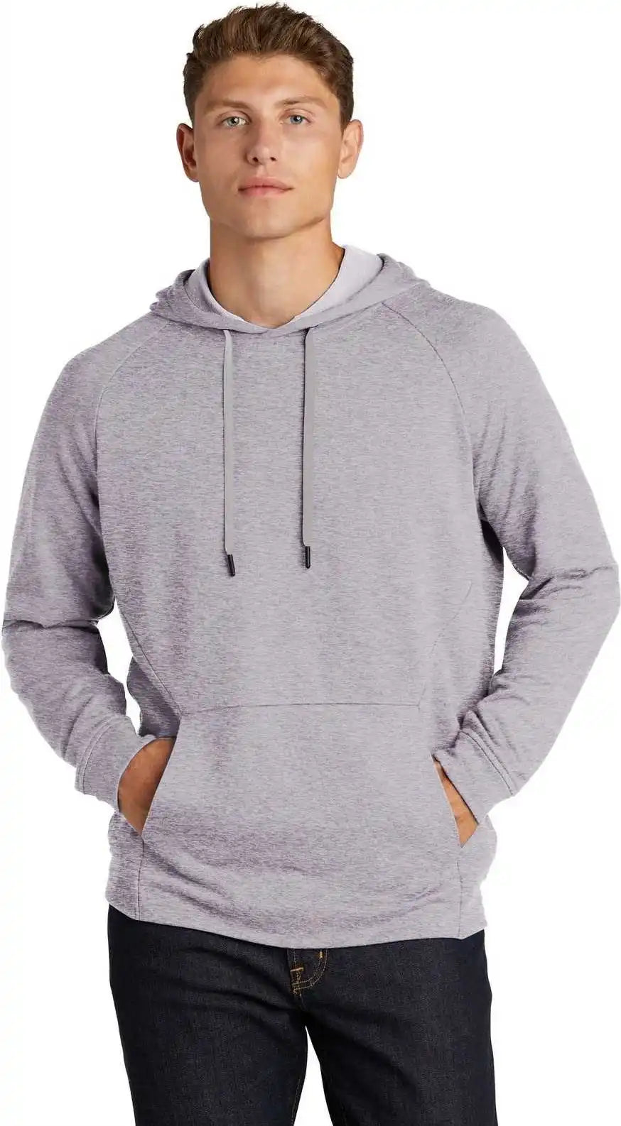 Sport Tek St272 Lightweight French Terry Pullover Hoodie Heather Gray