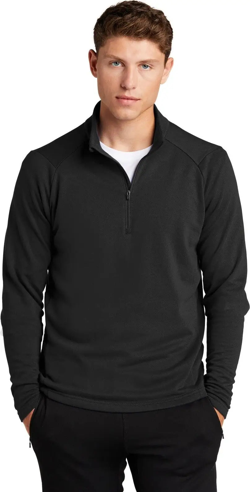 Sport-tek St273 Lightweight French Terry 1/4-zip Pullover - Black - Adult Xs