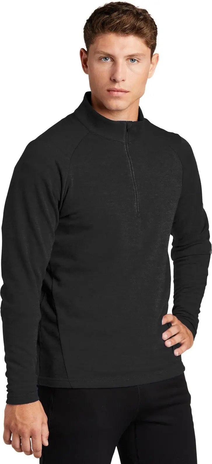 Sport-tek St273 Lightweight French Terry 1/4-zip Pullover - Heather Black