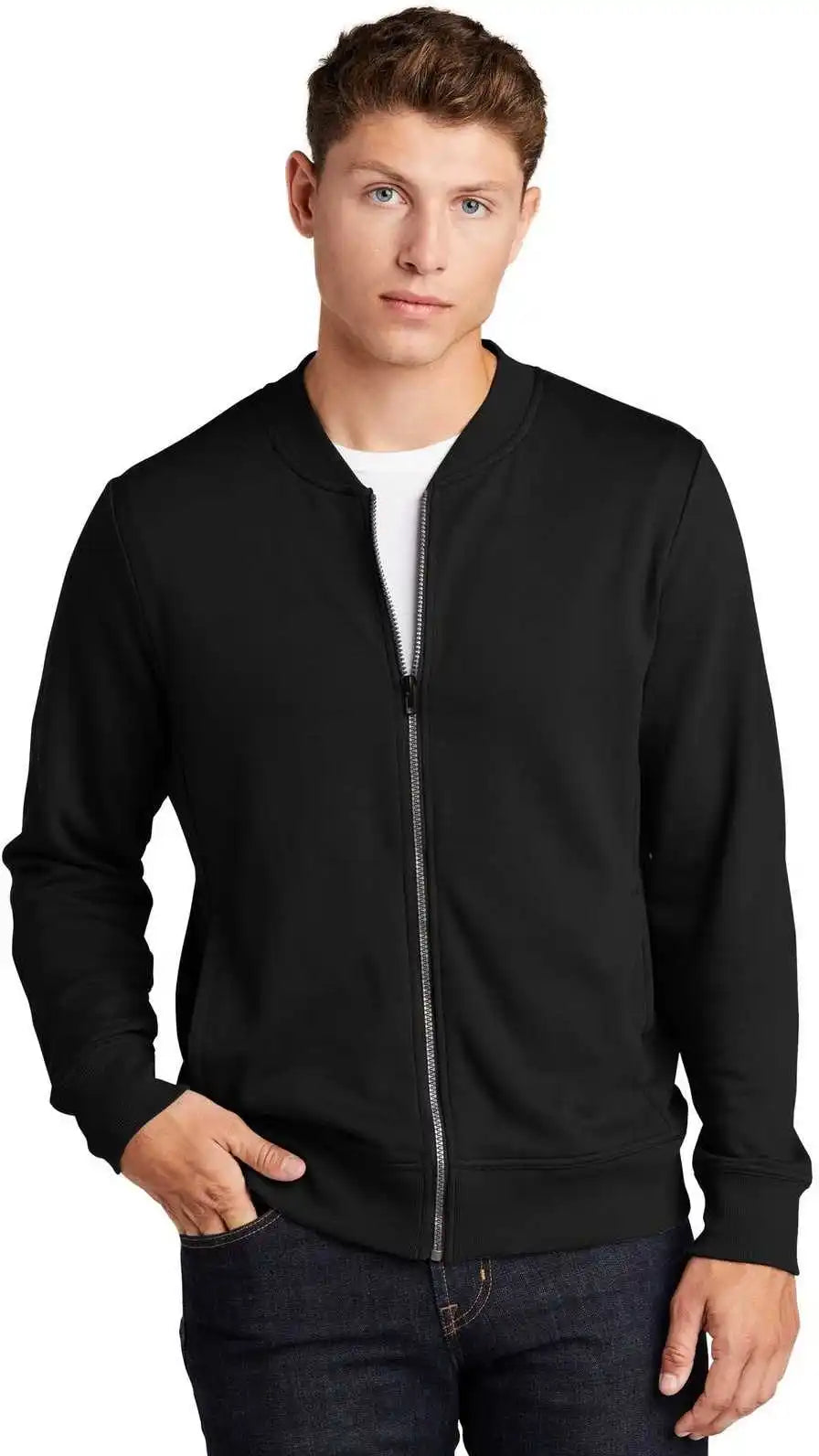 Sport-tek St274 Lightweight French Terry Bomber - Black