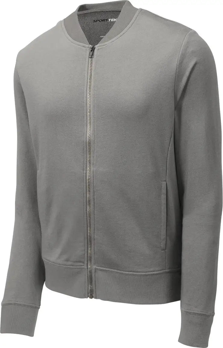 Sport-tek St274 Lightweight French Terry Bomber - Gray Concrete