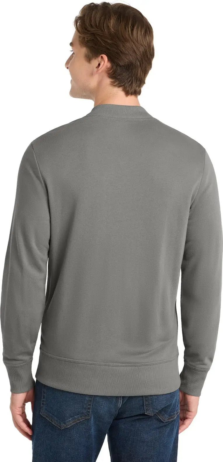 Sport-tek St274 Lightweight French Terry Bomber - Gray Concrete