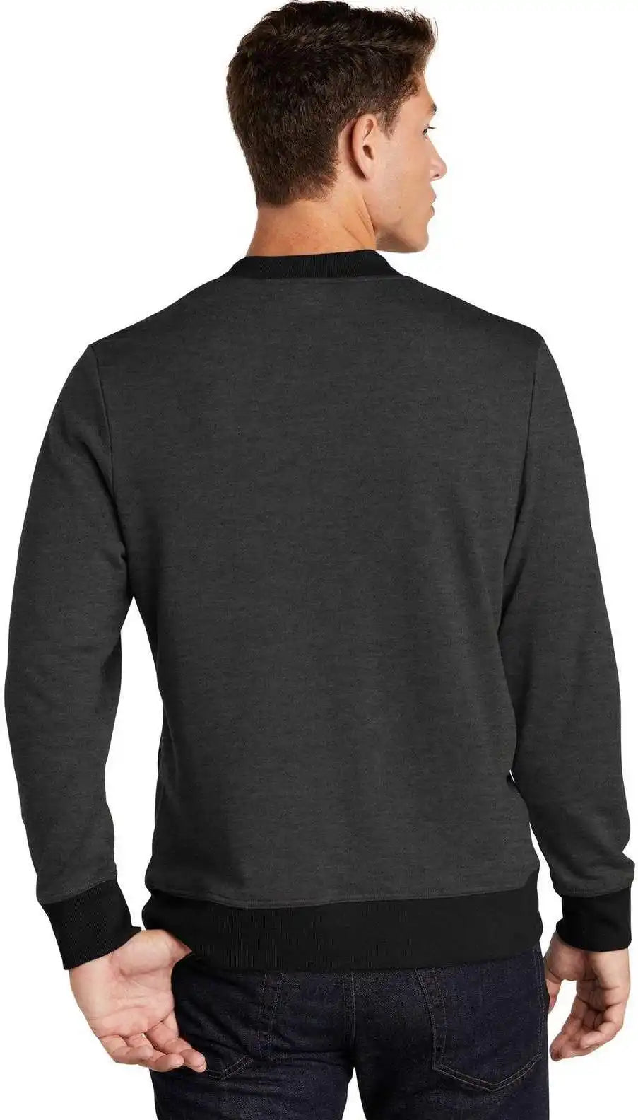 Sport-tek St274 Lightweight French Terry Bomber - Heather Black