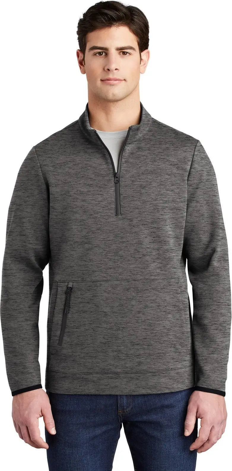 Sport-tek St281 Triumph 1/4-zip Pullover - Dark Gray Heather - Adult Xs