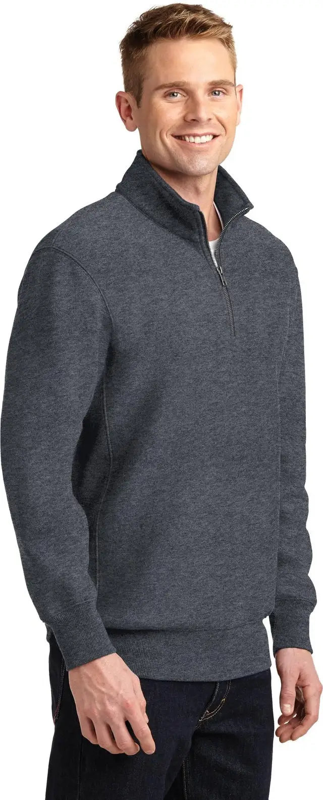 Sport-tek St283 Super Heavyweight 1/4-zip Pullover Sweatshirt - Graphite Heather