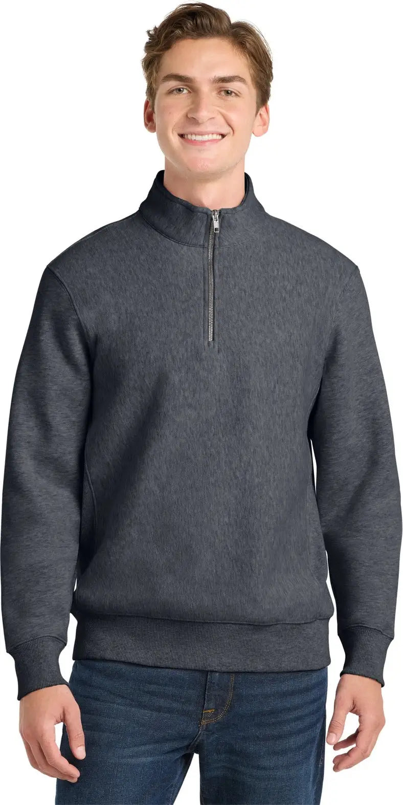 Sport-tek St283 Super Heavyweight 1/4-zip Pullover Sweatshirt - Graphite Heather