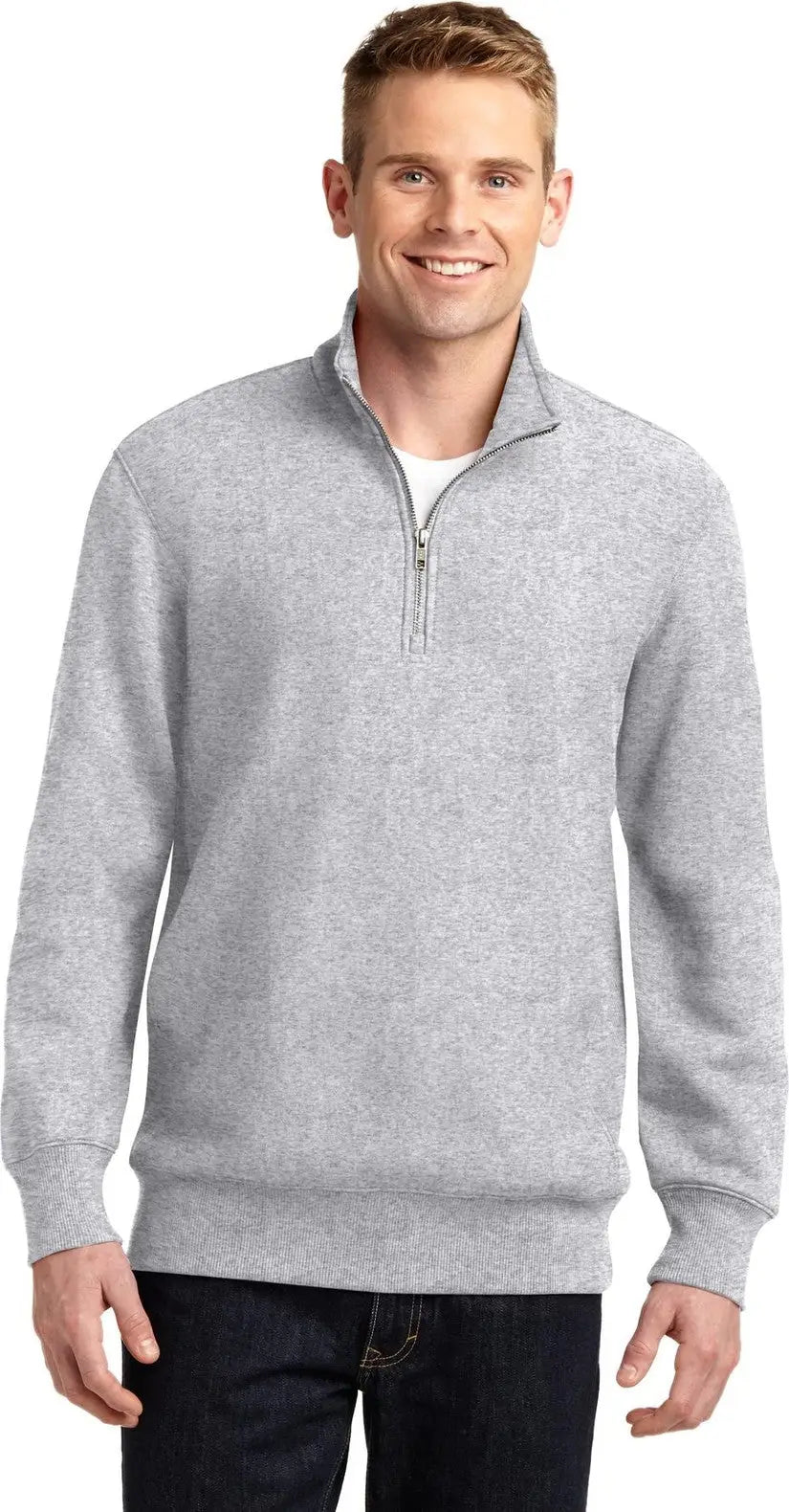 Sport-tek St283 Super Heavyweight 1/4-zip Pullover Sweatshirt - Athletic Heather - Adult Xs
