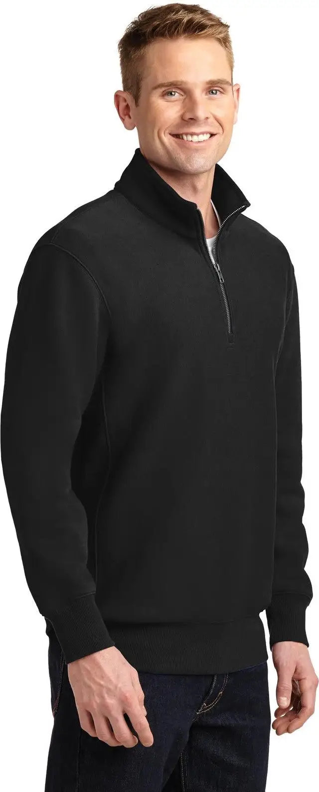 Sport-tek St283 Super Heavyweight 1/4-zip Pullover Sweatshirt - Black