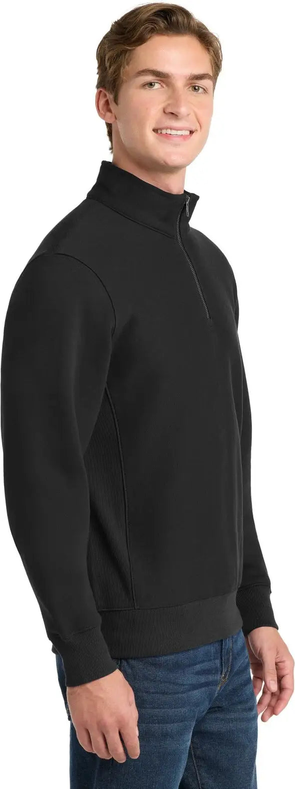 Sport-tek St283 Super Heavyweight 1/4-zip Pullover Sweatshirt - Black