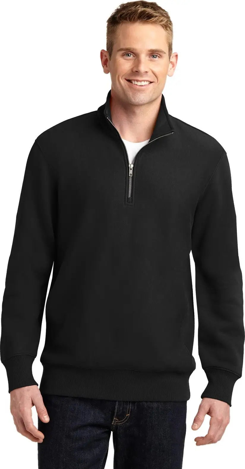 Sport-tek St283 Super Heavyweight 1/4-zip Pullover Sweatshirt - Black - Adult Xs