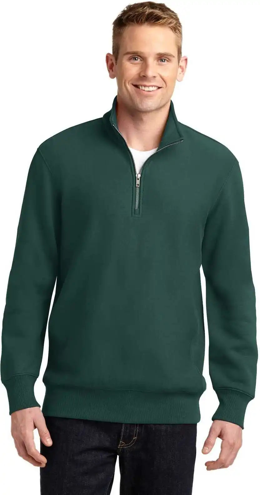 Sport-tek St283 Super Heavyweight 1/4-zip Pullover Sweatshirt - Dark Green