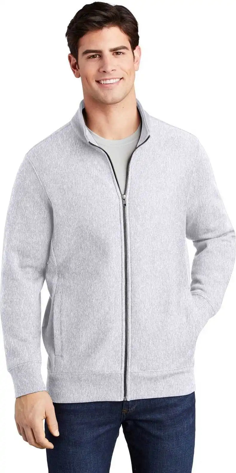 Sport Tek St284 Super Heavyweight Full Zip Sweatshirt Athletic Heather