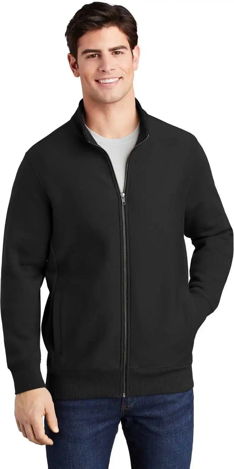 Sport-tek St284 Super Heavyweight Full-zip Sweatshirt - Black