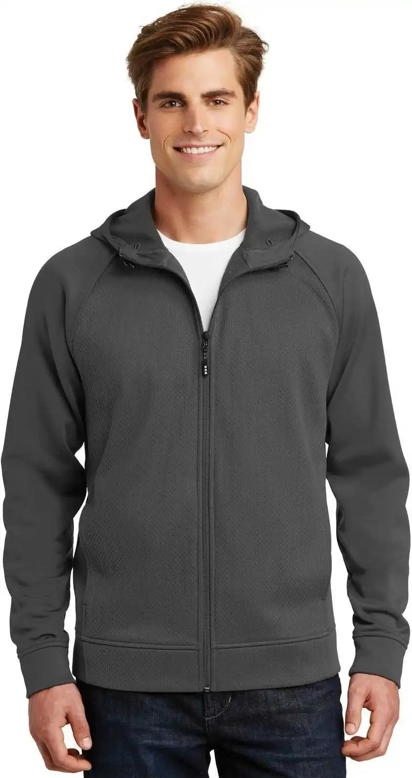 Sport-tek St295 Rival Tech Fleece Full-zip Hooded Jacket - Iron Gray