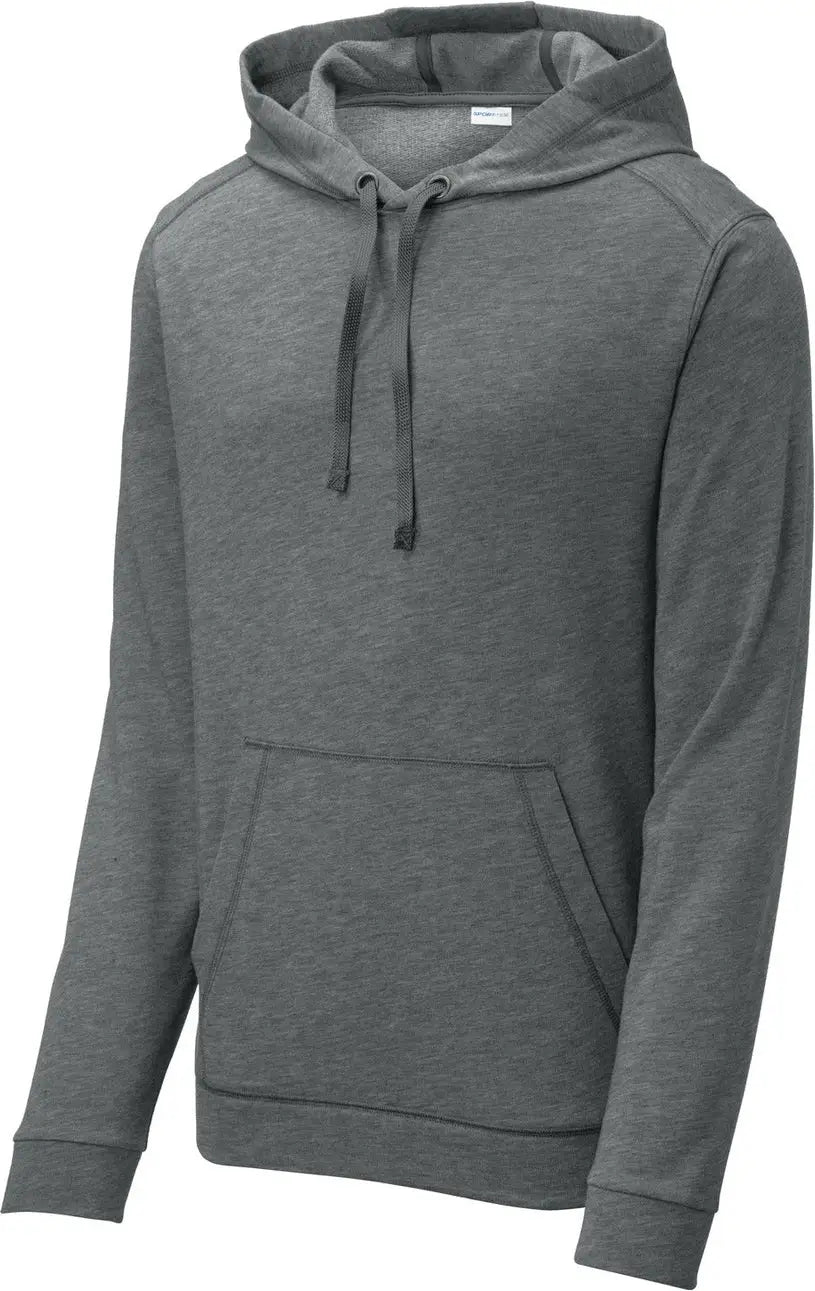 Sport-tek St296 Posicharge Tri-blend Wicking Fleece Hooded Pullover - Dark Gray Heather