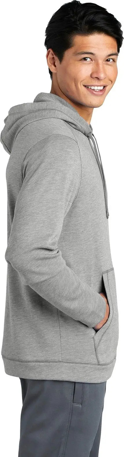 Sport-tek St296 Posicharge Tri-blend Wicking Fleece Hooded Pullover - Light Gray Heather