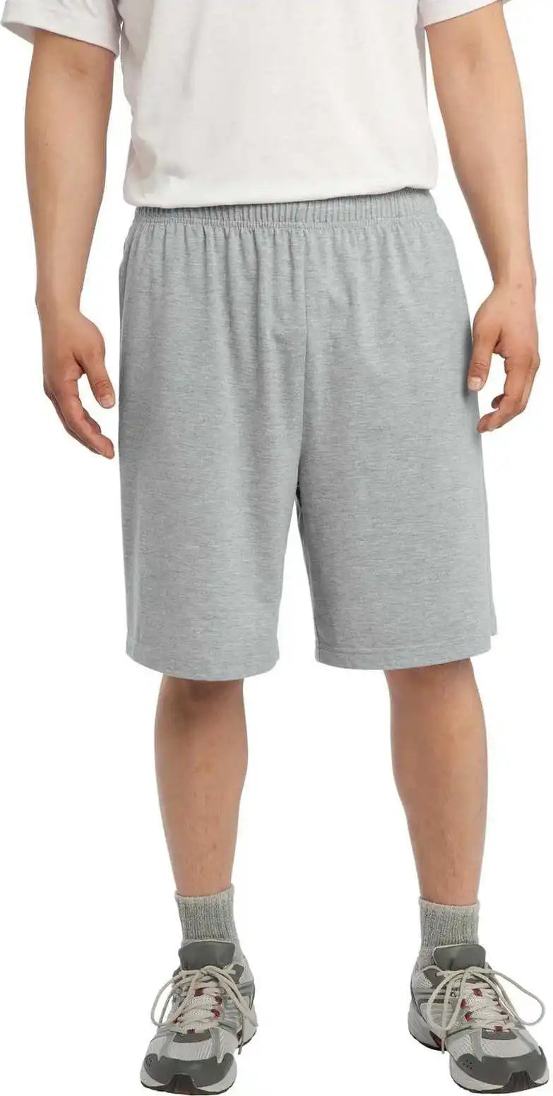 Sport Tek St310 Jersey Knit Short with Pockets Heather Gray