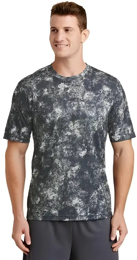 Sport-tek St330 Mineral Freeze Tee - Dark Smoke Gray - Adult Xs