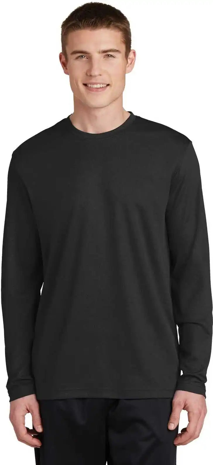Sport Tek St340ls Posicharge Racermesh Long Sleeve Tee Black