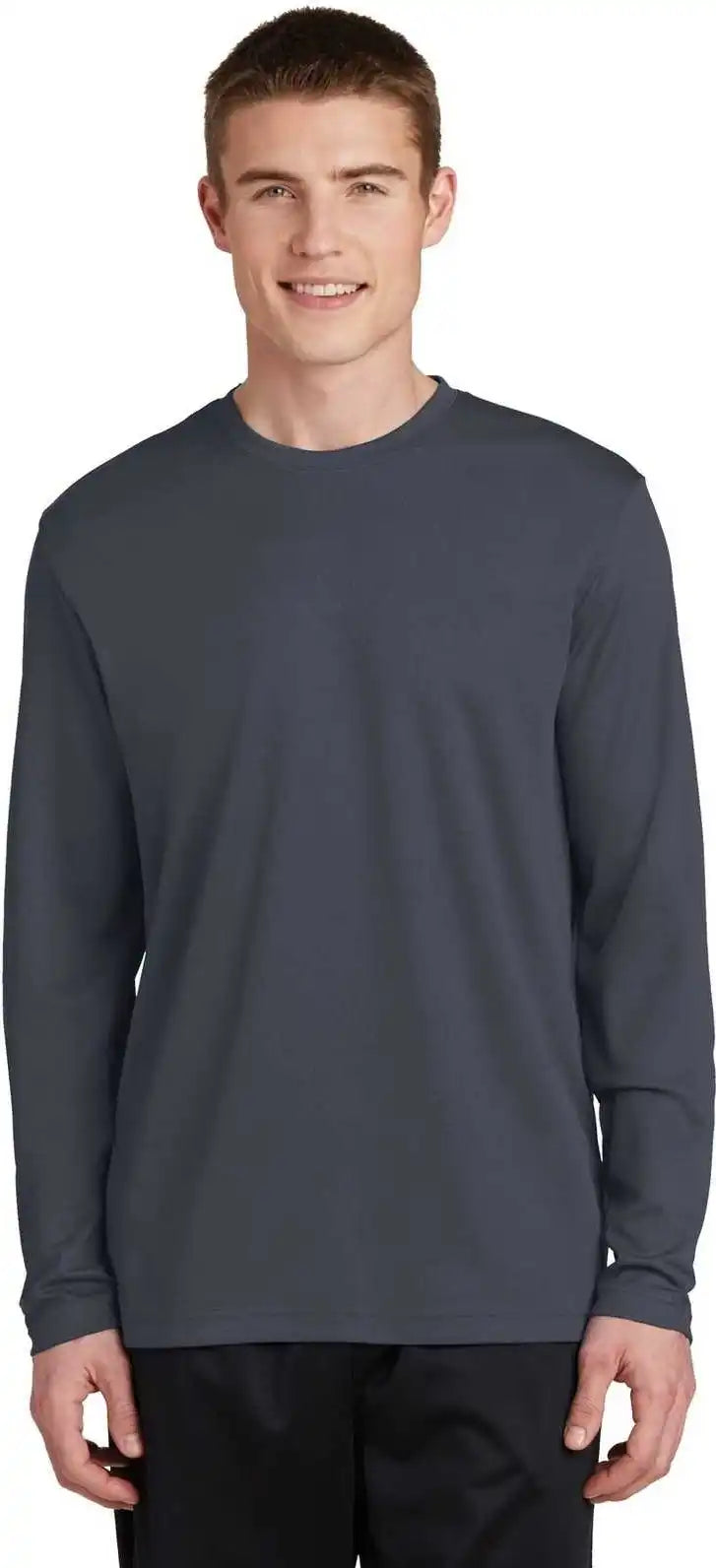 Sport Tek St340ls Posicharge Racermesh Long Sleeve Tee Graphite