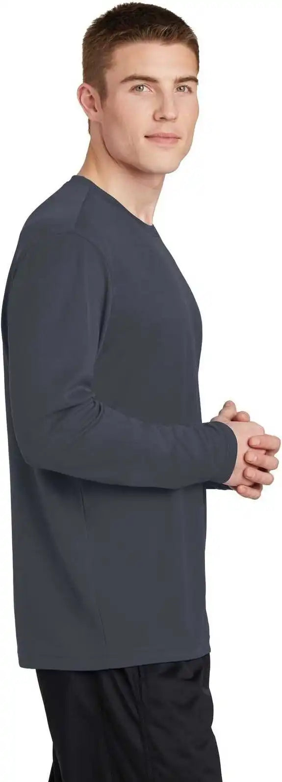 Sport Tek St340ls Posicharge Racermesh Long Sleeve Tee Graphite