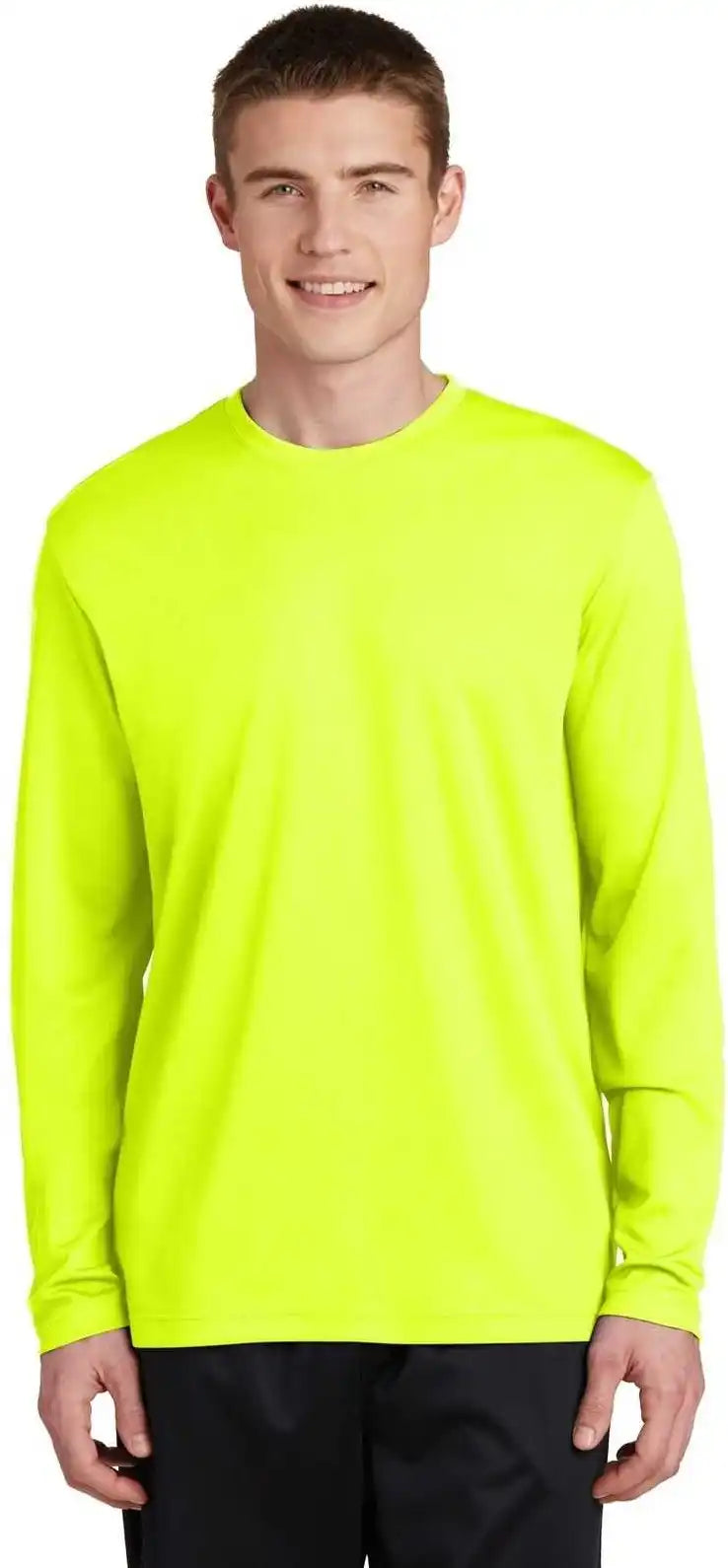 Sport Tek St340ls Posicharge Racermesh Long Sleeve Tee Neon Yellow