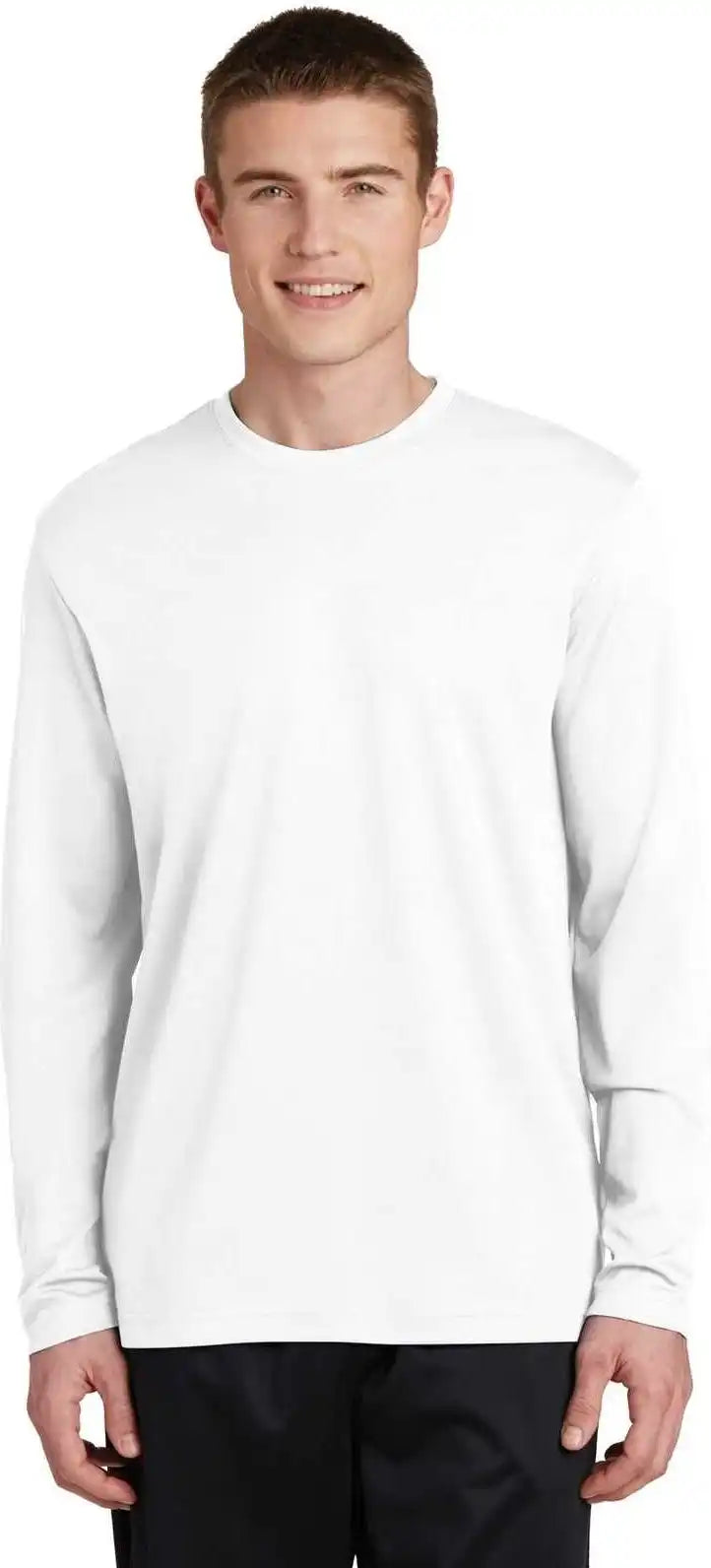 Sport Tek St340ls Posicharge Racermesh Long Sleeve Tee White