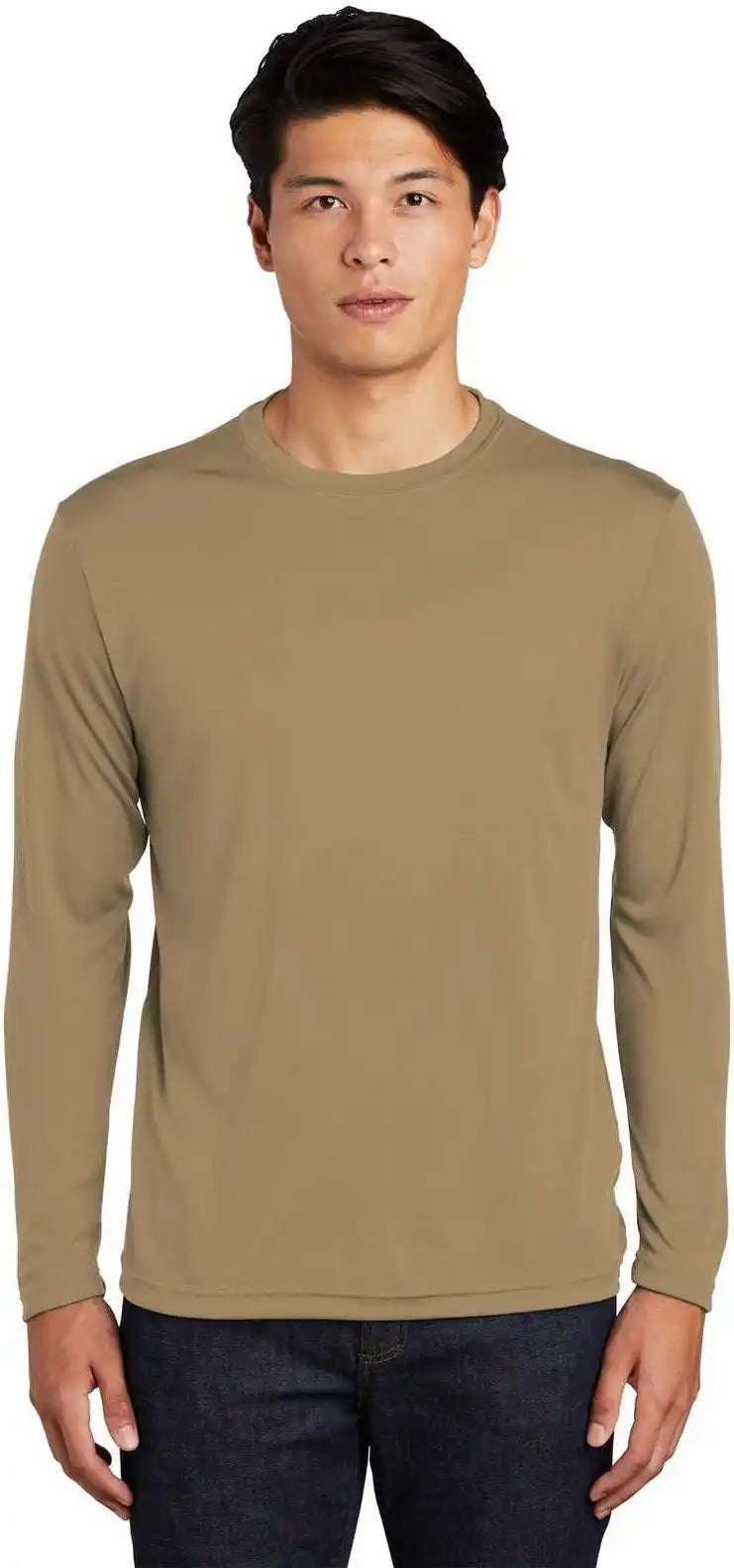 Sport Tek St350ls Long Sleeve Posicharge Competitor Tee Coyote Brown