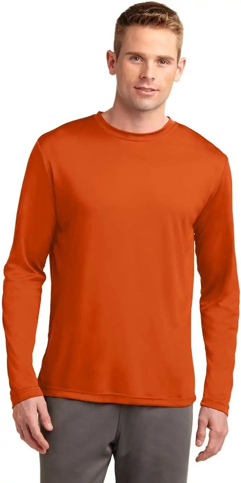 Sport Tek St350ls Long Sleeve Posicharge Competitor Tee Deep Orange
