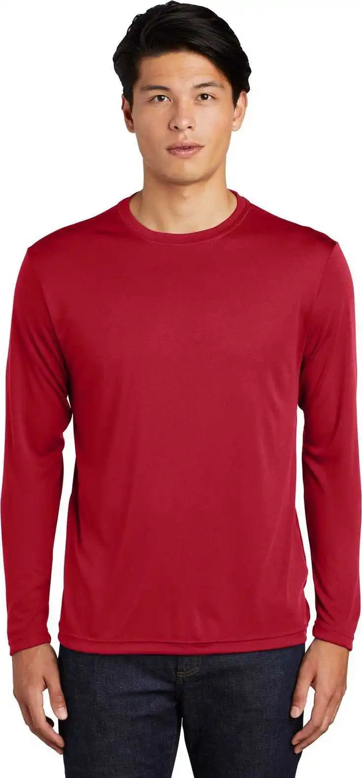 Sport Tek St350ls Long Sleeve Posicharge Competitor Tee Deep Red