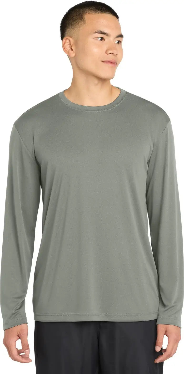 Sport-tek St350ls Long Sleeve Posicharge Competitor Tee - Gray Concrete