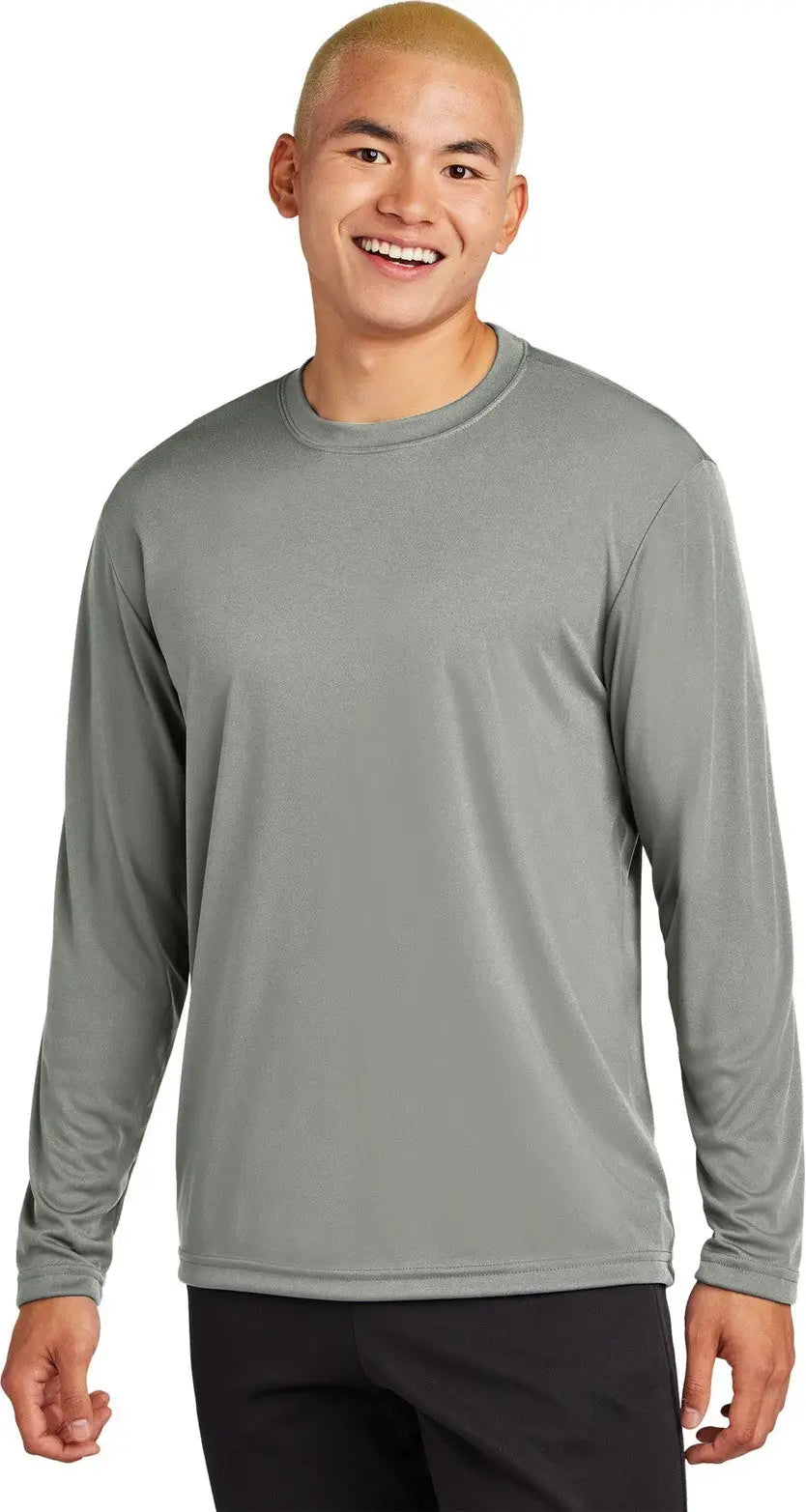 Sport-tek St350ls Long Sleeve Posicharge Competitor Tee - Gray Concrete - Adult Xs